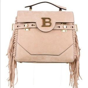 Balmain B- Buzz 23 Beige Nude Suede Bag NEW!